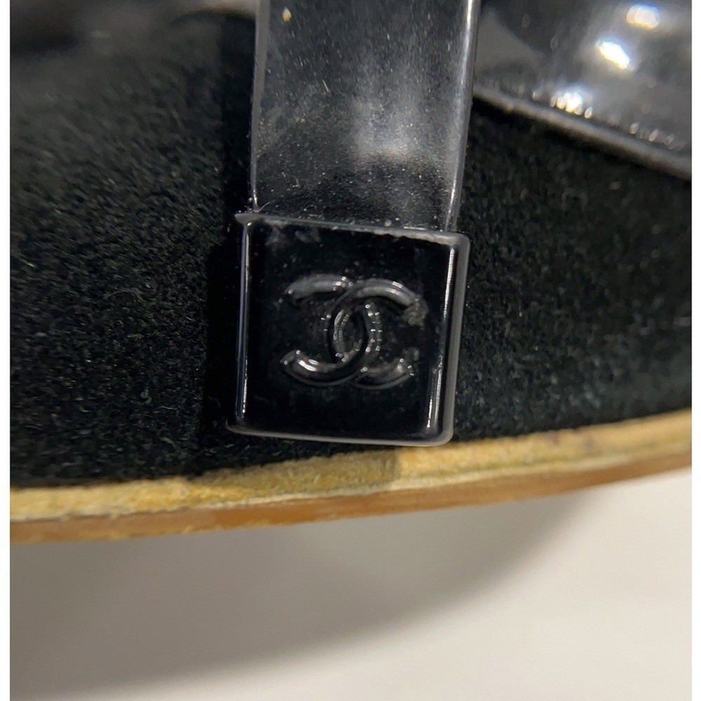 CHANEL CC Logo Vintage Two Tone Mary Jane Heel, Suede, Patent Leather, EU 37.5 - Picture 7 of 16